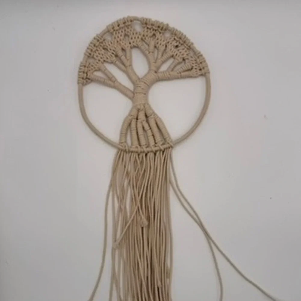 Unbranded Macrame Tree of Life Wall Hanging Unisex OS Cream Excellent Boho Art